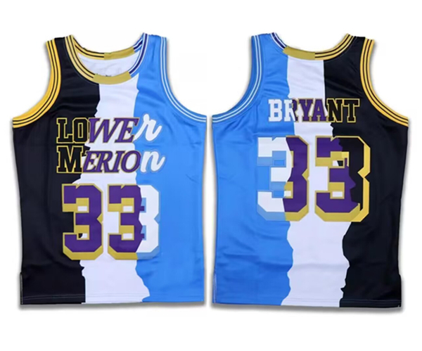 Men's Custom Blue/White/Black Stitched Jersey